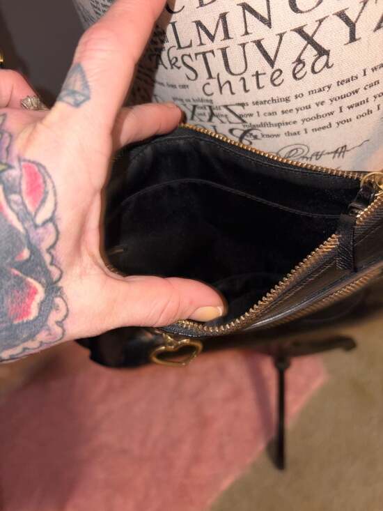 Coach Poppy Liquid Gloss Patent Leather Crossbody Bag with Heart Charm - Picture 3 of 3